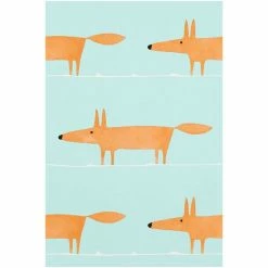 Scion Blue Mr Fox Wallpaper Wallpaper