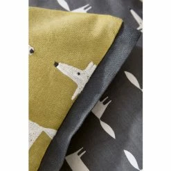 Scion Yellow Mustard Cotton Embroidered Mr Fox Cushion -Scion sales unnamed file 352