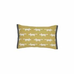 Scion Yellow Mustard Cotton Embroidered Mr Fox Cushion -Scion sales unnamed file 354