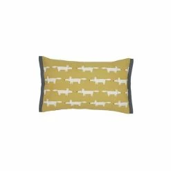 Scion Yellow Mustard Cotton Embroidered Mr Fox Cushion -Scion sales unnamed file 355