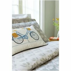 Scion Grey Cotton Embroidered Snow Drop Cushion