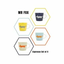 Scion Set Of 4 Blue Mr Fox Espresso Cups -Scion sales unnamed file 447