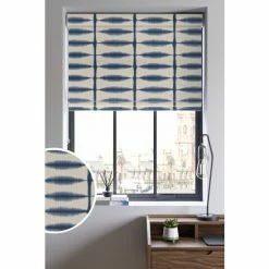 Scion Blue Shibori Made To Measure Roman Blind