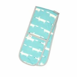 Scion Teal Blue Mr Fox Double Oven Glove