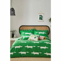 Scion Green Mr Fox Duvet Cover And Pillowcase Set