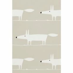 Scion White Mr Fox Wallpaper Sample Wallpaper